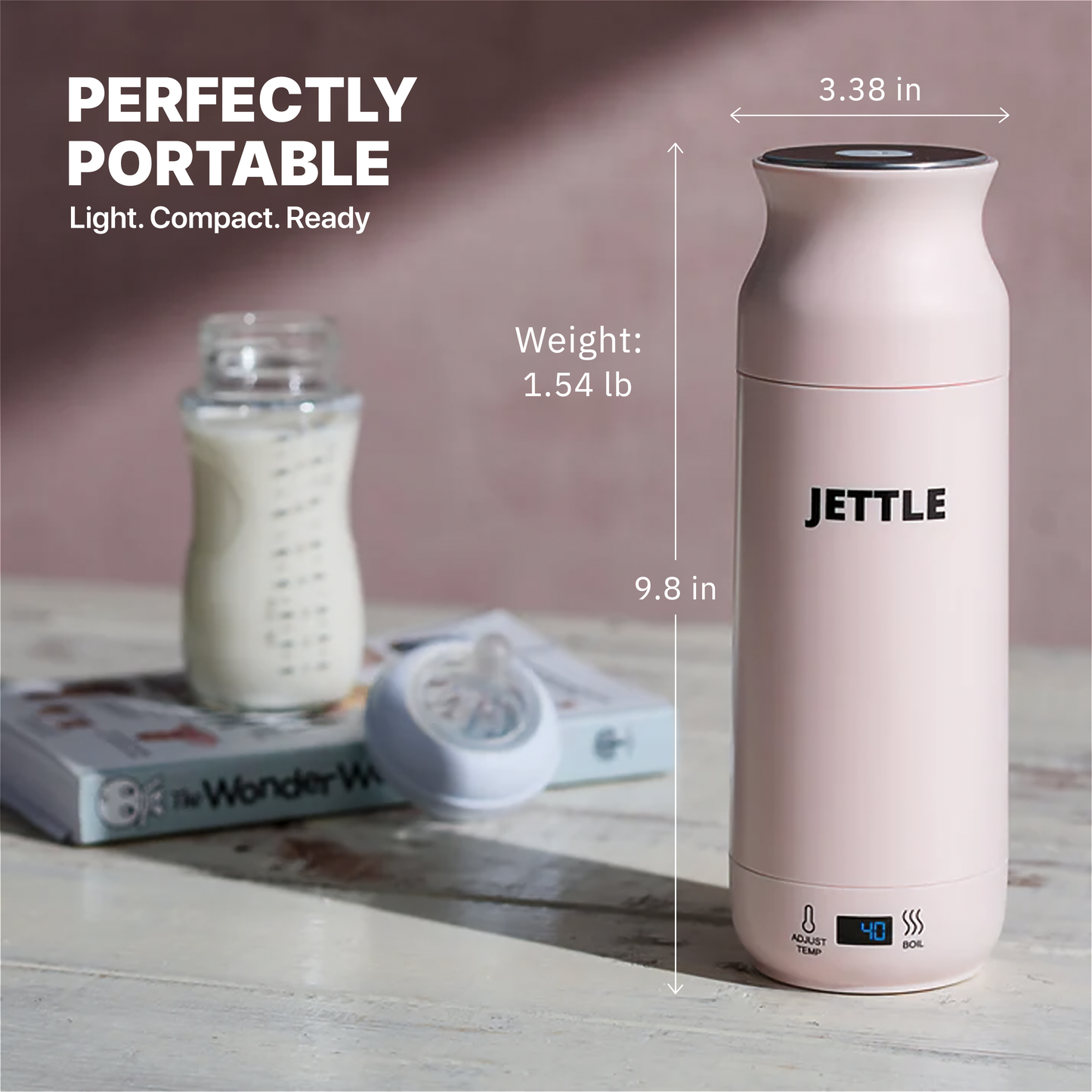 Jettle Travel Electric Kettle 450ml – Portable Hotel Kettle with 12 Temperature Presets, LED Display & Auto Shut-Off