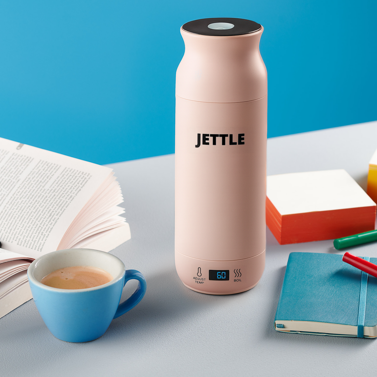 Jettle Travel Electric Kettle 450ml – Portable Hotel Kettle with 12 Temperature Presets, LED Display & Auto Shut-Off