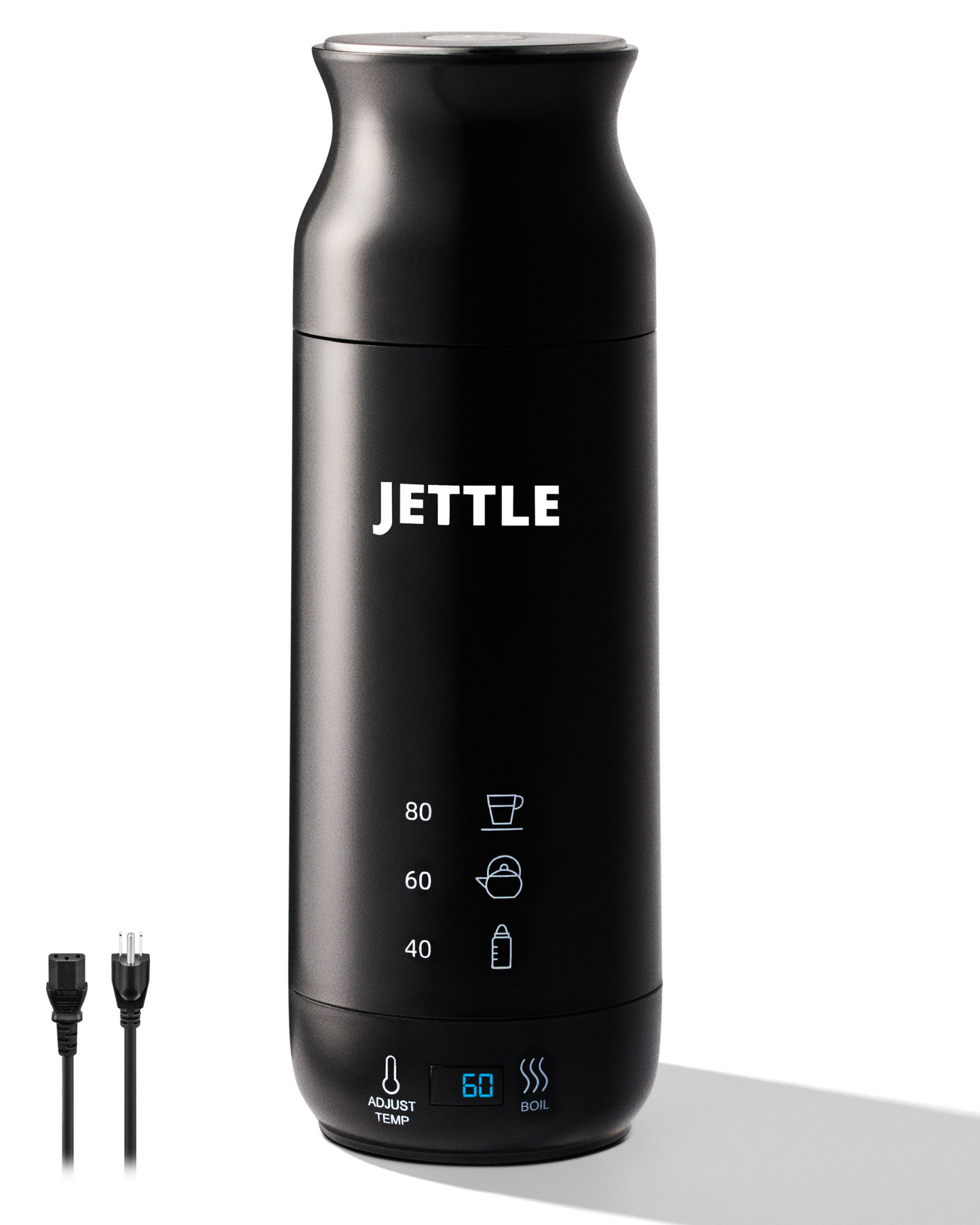 Jettle Electric Kettle - Travel Portable Heater for Coffee, Tea, Milk, Soup - Stainless Steel Travel Water Boiler tea pot with Temperature Control, LED, Automatic Power Off - 450ml, Kitchen Appliance