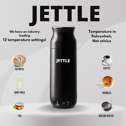 Jettle Travel Electric Kettle 450ml – Portable Hotel Kettle with 12 Temperature Presets, LED Display & Auto Shut-Off